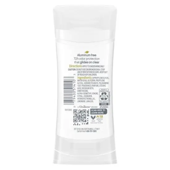 Dove Beauty Aluminum-Free Deodorant Stick - Dragon Fruit and Coconut Cream - 2.6oz image {1}