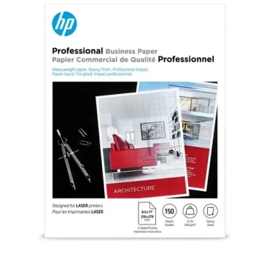 HP Professional Business Paper, Glossy, 52 lb, 8.5 x 11 in. (216 x 279 mm), 150 sheets 4WN10A image {4}