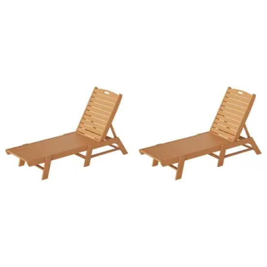 WestinTrends Poly Reclining Outdoor Patio Chaise Lounge Chair Adjustable (Set of 2) image {20}