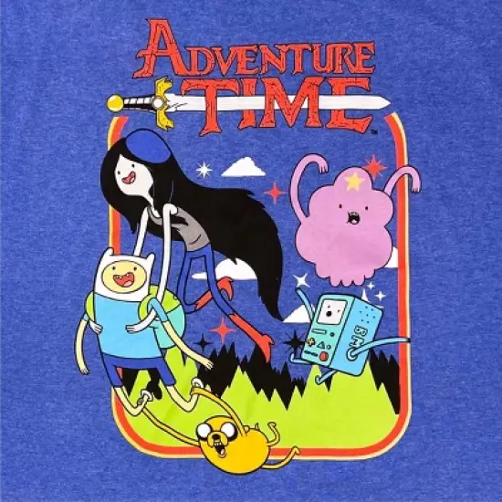 Men's Adventure Time Short Sleeve Graphic T-Shirt - Heathered Blue image {2}