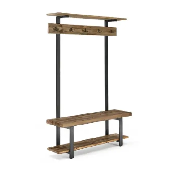 Pomona Entryway Hall Tree with Bench, Shelf and Coat Hooks - Alaterre Furniture image {8}