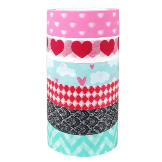 Wrapables Japanese Washi Masking Tape Collection, Premium Value Pack (Set of 6) image {5}