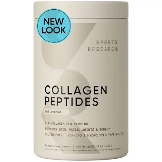 Sports Research Collagen Peptides, Unflavored, 1 lb (454 g) image {4}