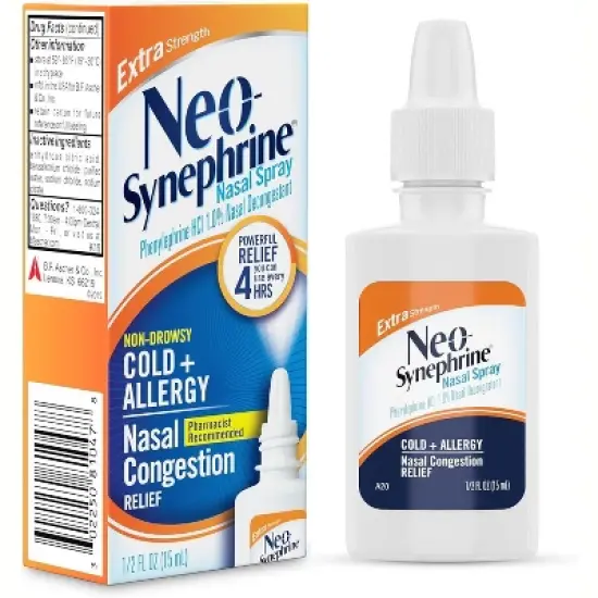 Neosynephrine, Nasal Spray for Cold Sinus Relief Extra Strength, Clear, 0.5 Fl Oz image {6}