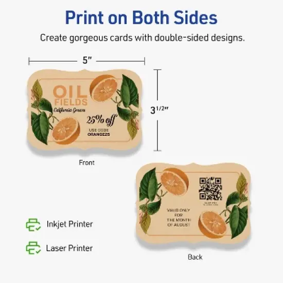 Avery Kraft Brown Postcards, 3-1/2" x 5" Rectangle Flourished Edge image {5}