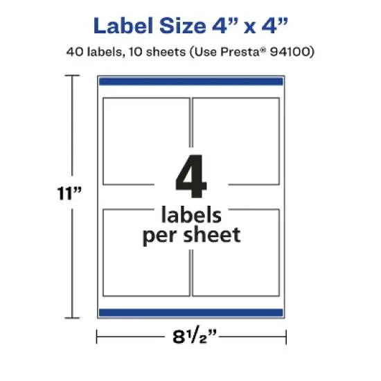 Avery Glossy Clear Square Labels with Sure Feed, 4" x 4" image {4}