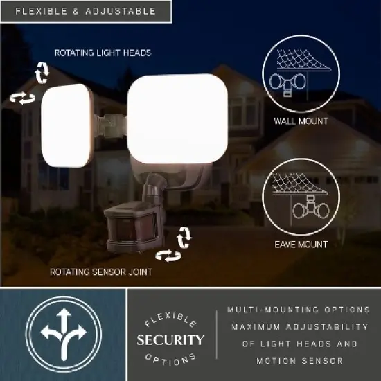 VAXCEL Theta LED Outdoor Motion Sensor Adjustable Security Flood Light image {5}