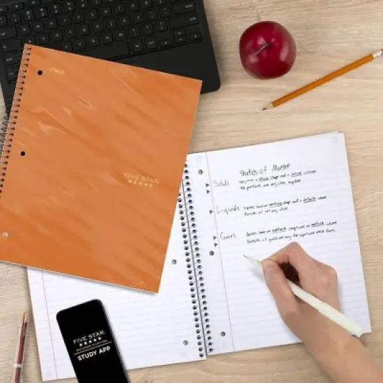 Five Star Active Subject Wide Ruled Notebook 80ct Orange image {6}