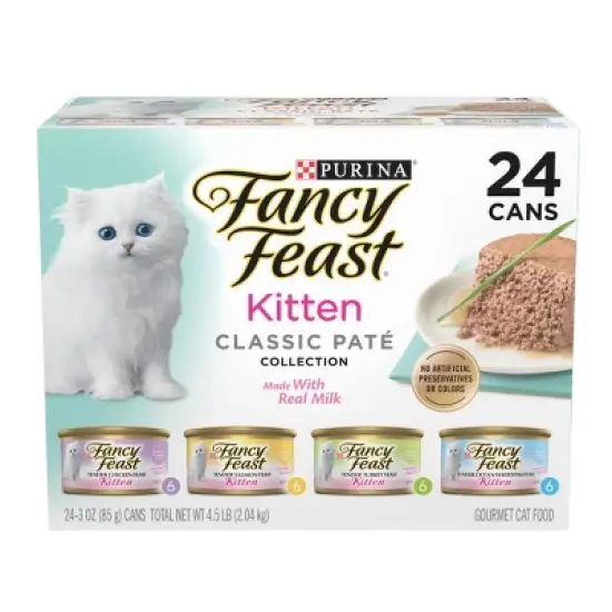 Purina Fancy Feast Tender Seafood, Turkey, Chicken and Salmon Flavor Variety Pack Wet Cat Food - 4.5lbs/24pk image {12}