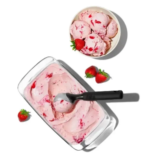 OXO Ice Cream Scoop: Top Rated Zinc Alloy, Dishwasher-Safe, Black Handle, 8.25" Length, Lifetime Warranty image {6}