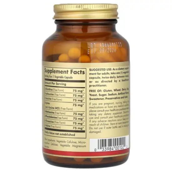 Solgar Essential  Amino Complex, 90 Vegetable Capsules image {2}