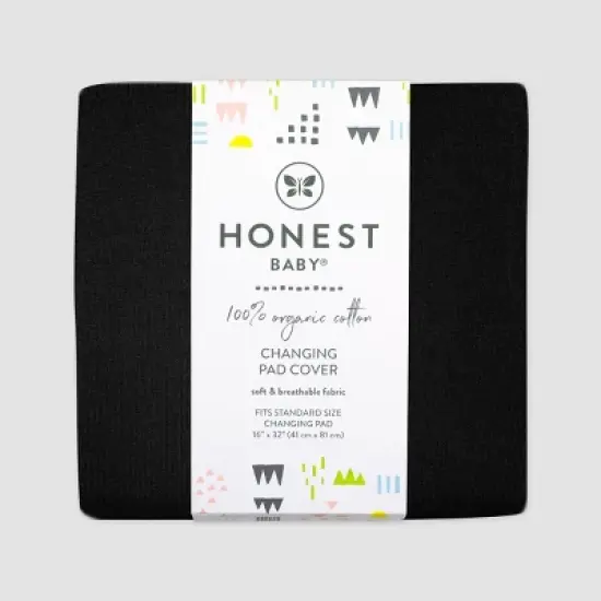 Honest Baby Organic Cotton Changing Pad Cover - Black image {2}