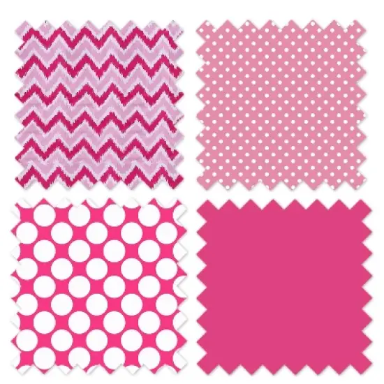 Bacati - Mix n Match Chevron/Dots Long Crib Rail Guard Cover Pink image {4}