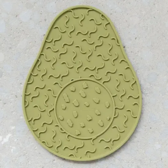 Dexypaws Enrichment Lick Mat: Avocado - Grooved Dog Feeding Pad image {8}