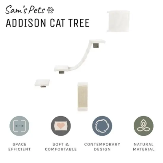 Sam's Pets Addison Wall Climber Cat Tree In White image {2}