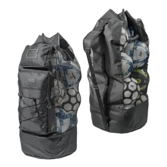 Heavy Duty Large Soccer Mesh Equipment Ball Bag w/Adjustable Shoulder Strap Design image {6}