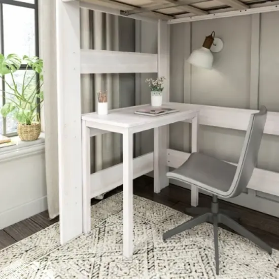 Max & Lily Farmhouse High Loft Bed with Desk image {3}