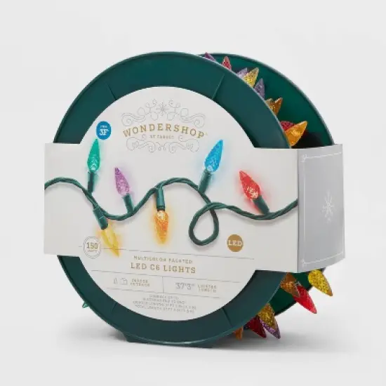 150ct LED C6 Faceted Christmas String Lights Spool Multicolor with Green Wire - Wondershop&trade; image {3}