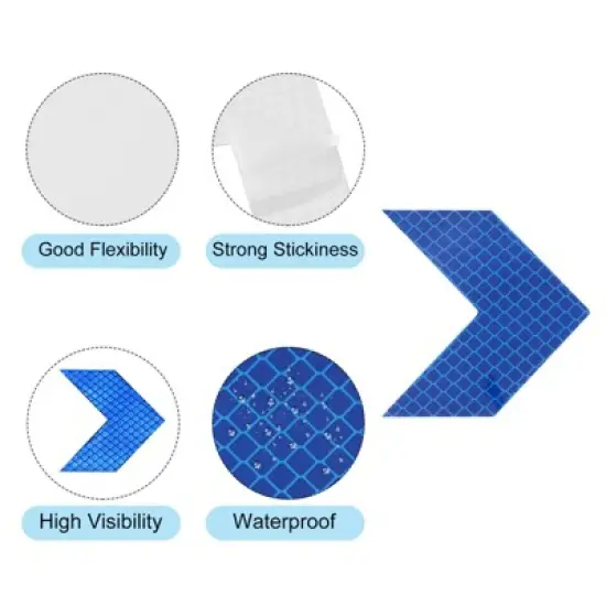 Unique Bargains Waterproof High-Visibility Warning Adhesive Reflective Arrow Labels 30 Pcs image {3}