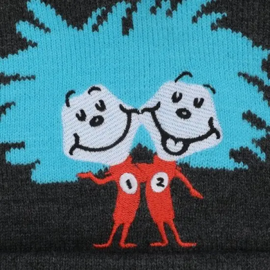 Dr. Seuss Thing 1 and Thing 2 Youth Cuffed Pom Beanie and Gloves Set image {3}