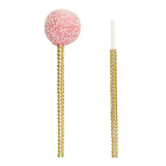 Sparkle and Bash 36 Pack Gold Rhinestone 6 Inch Cake Pop Sticks for Candy Apple, Lollipops, Treats, Dessert Bar, 6 in image {2}