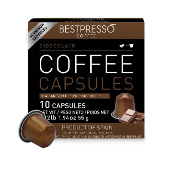 Bestpresso Coffee for Nespresso Original Machine 120 pods Certified Genuine Espresso Chocolate Blend (Medium Intensity) image {1}
