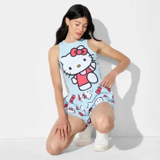 Women's Hello Kitty Graphic Tank Top - Light Blue image {3}