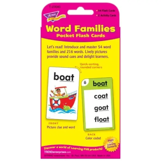 TREND Word Families Pocket Flash Cards image {3}