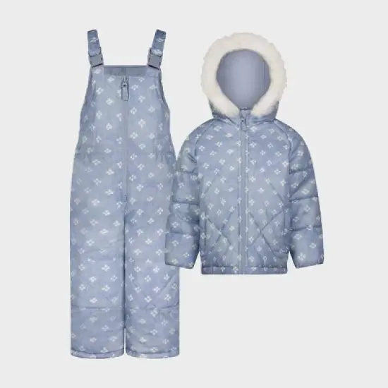 OshKosh B'gosh &reg; Toddler Girls' Floral Snow Bib and Jacket Set - Blue image {7}