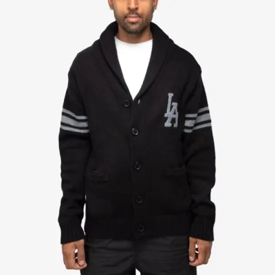 X RAY Men's Shawl Collar Heavy Gauge Cardigan with City Patch image {9}