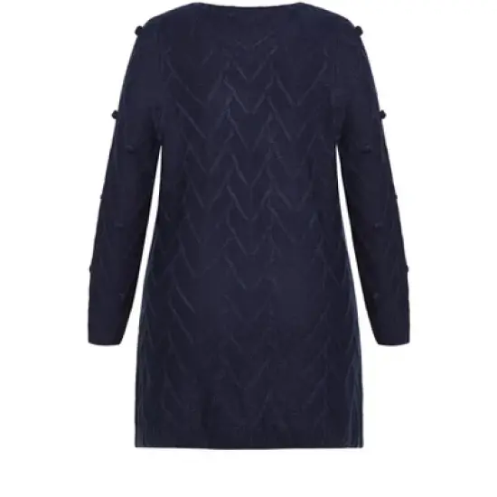 Women's Plus Size Mandy Coatigan - navy | EVANS image {4}