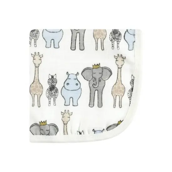 Hudson Baby Infant Boy Cotton Muslin Washcloths, Royal Safari, One Size image {2}