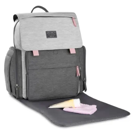 Eddie Bauer Cascade Backpack DIaper Bag - Gray/Pink image {1}