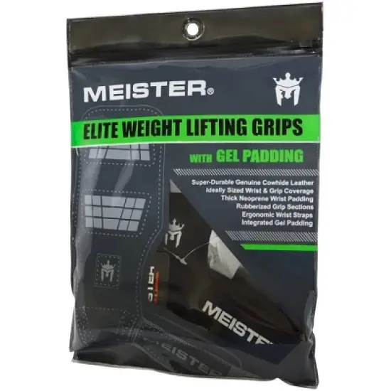 
Meister Elite Leather Lifitng Grips Pair with Gel Padding image {5}