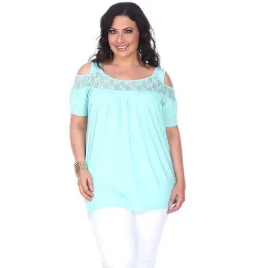 Women's Plus Size Cut Out Shoulder Bexley Tunic Top - White Mark image {8}