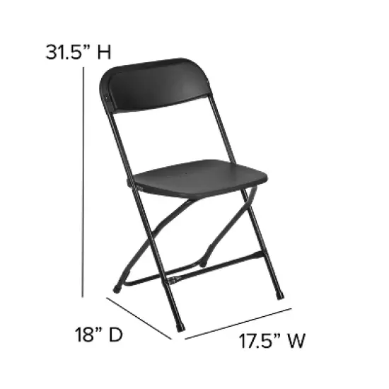Flash Furniture Hercules&trade; Series Plastic Folding Chair - 6 Pack 650LB Weight Capacity image {10}