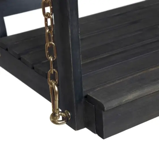 TIRAMISUBEST Stylish Porch Swing with Acacia Wood and Metal image {9}