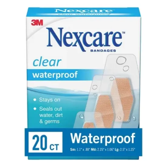 Nexcare Waterproof Bandages - Clear - Assorted Sizes image {1}