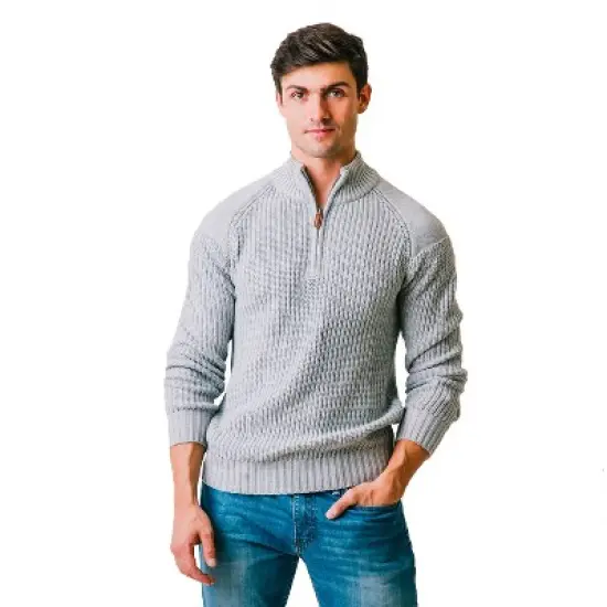 Hope & Henry Men's Long Sleeve Raglan Half Zip Sweater image {8}