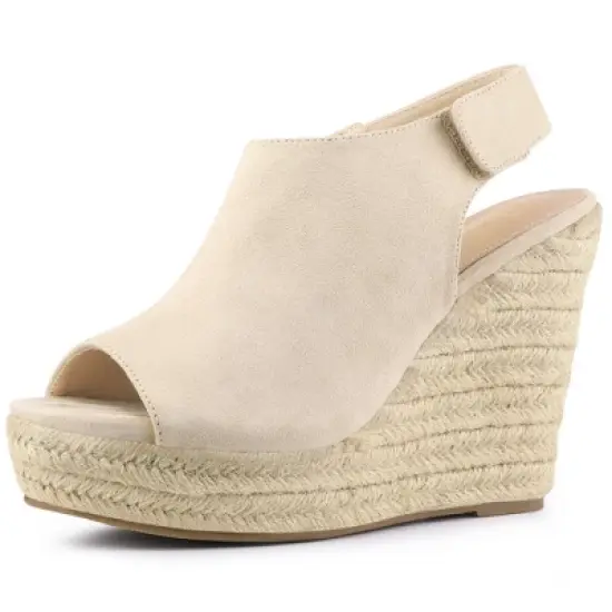 Allegra K Women's Espadrille Platform Heeled Wedges Sandals image {8}