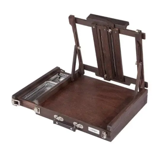 Kingart Wooden Tabletop Easel w/Metal Storage - Espresso image {6}