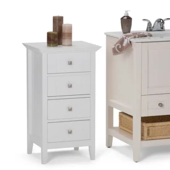 Normandy Four Drawer Floor Storage Bath Cabinet White - WyndenHall image {1}