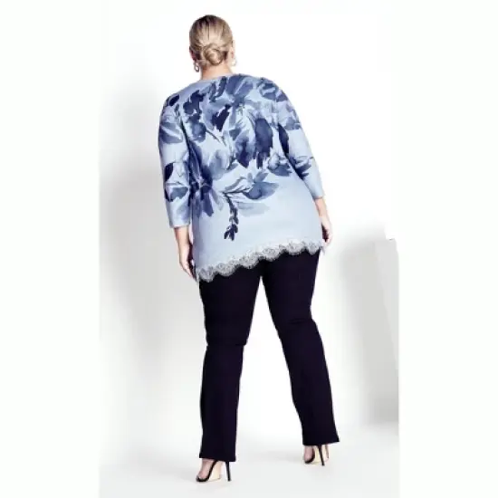 Women's Plus Size Bridie Placement Top - blue | AVENUE image {1}