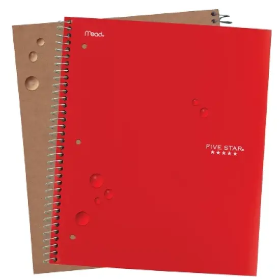 Five Star 5 Subject College Ruled Spiral Notebook (Colors May Vary): School Supplies, 3 Hole Punched, Flexible Cover, 200 Pages image {5}