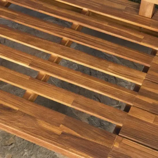 Hillcrest 4pc Acacia V-Shaped Outdoor Patio Sectional Sofa Set - Natural/White - Christopher Knight Home image {3}