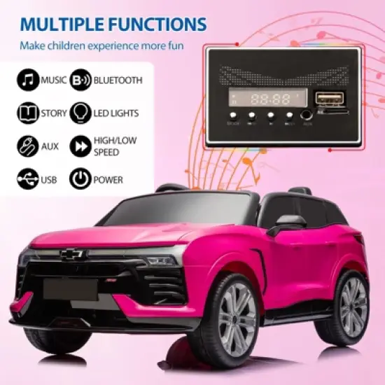 24V Kids Ride On Car, 2-Seater SUV Licensed Chevrolet Blazer Electric Car w/Parent Remote Control, 3 Speeds image {2}