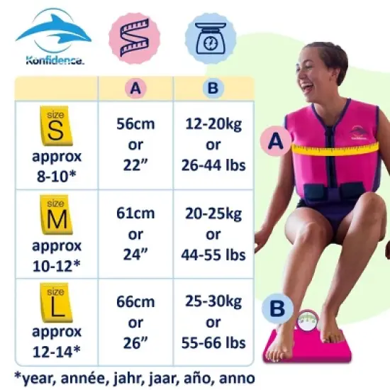 Konfidence Youth Learn to Swim Buoyancy Jacket in Pink image {1}