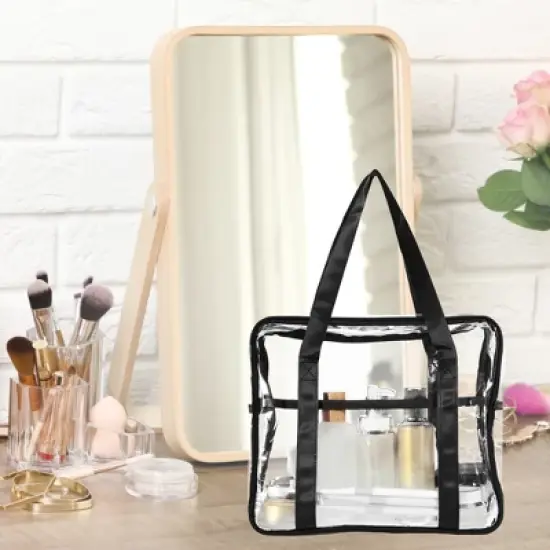 Unique Bargains Large PVC Zipper Makeup Bags and Organizers 1 Pc image {5}