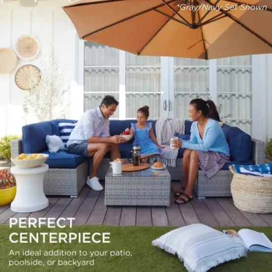 Best Choice Products 7-Piece Modular Outdoor Conversational Furniture Set, Wicker Sectional Sofas w/ Cover image {5}