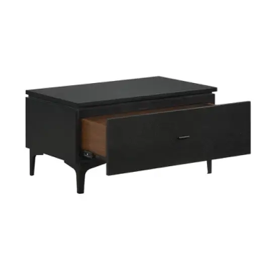 Legend 1 Drawer Nightstand Black - Armen Living image {3}